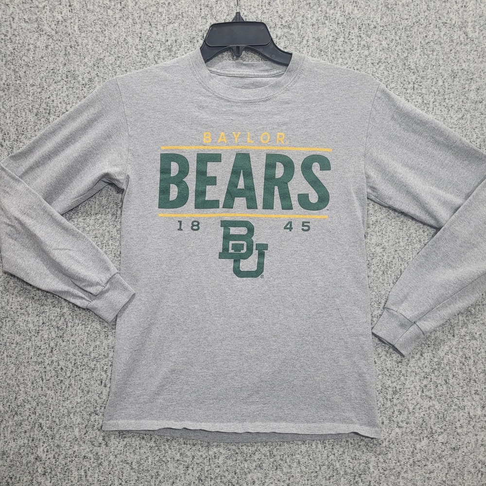 Image One Baylor Bears Long Sleeve T-Shirt Mens Small Gray NCAA BU 1845 Cotton